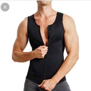 Men’s zipper neoprene sauna sport compress vest